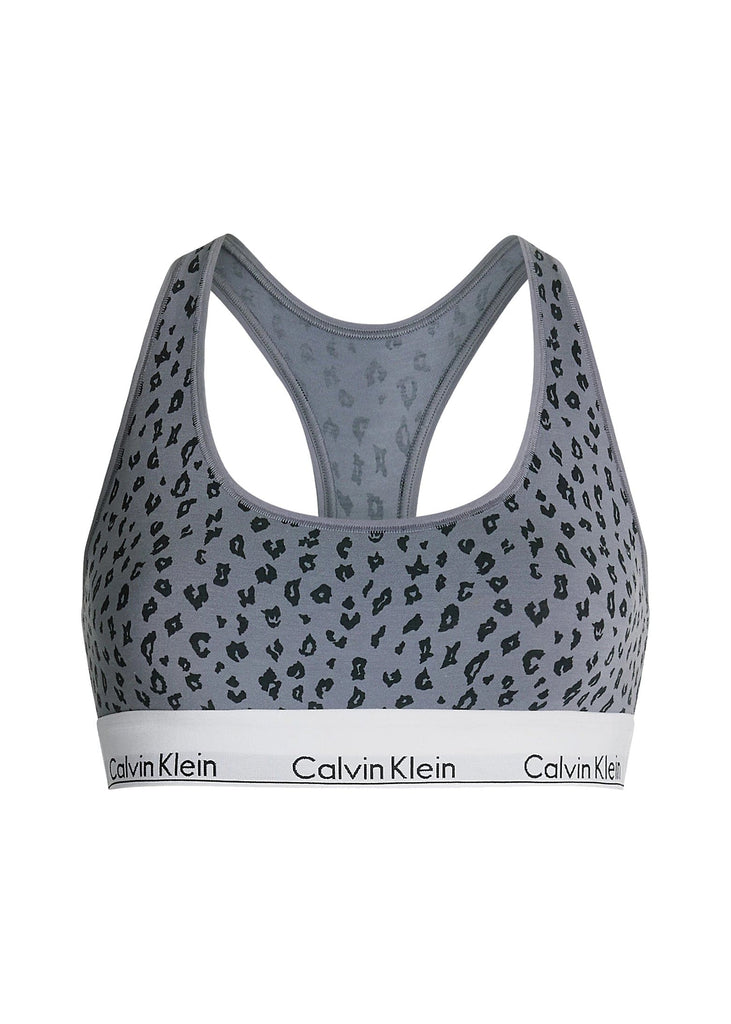 Calvin Klein Modern Cotton Bralette - Savannah Cheetah/Pewter