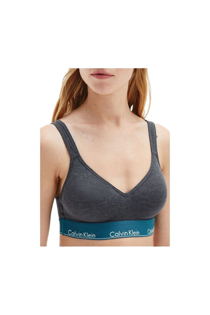 Calvin Klein Modern Cotton Lift Bralette - Charcoal Heather/Topaz Gemstone