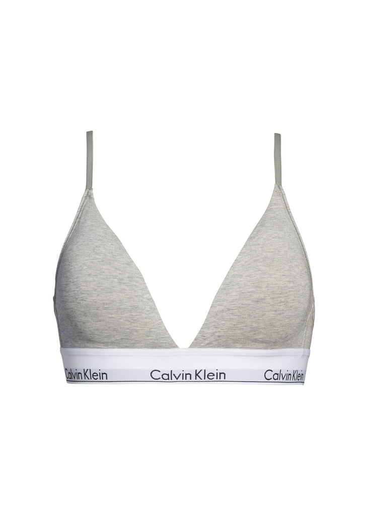 Calvin Klein Modern Cotton Lightly Lined Triangle Bra - Grey Heather