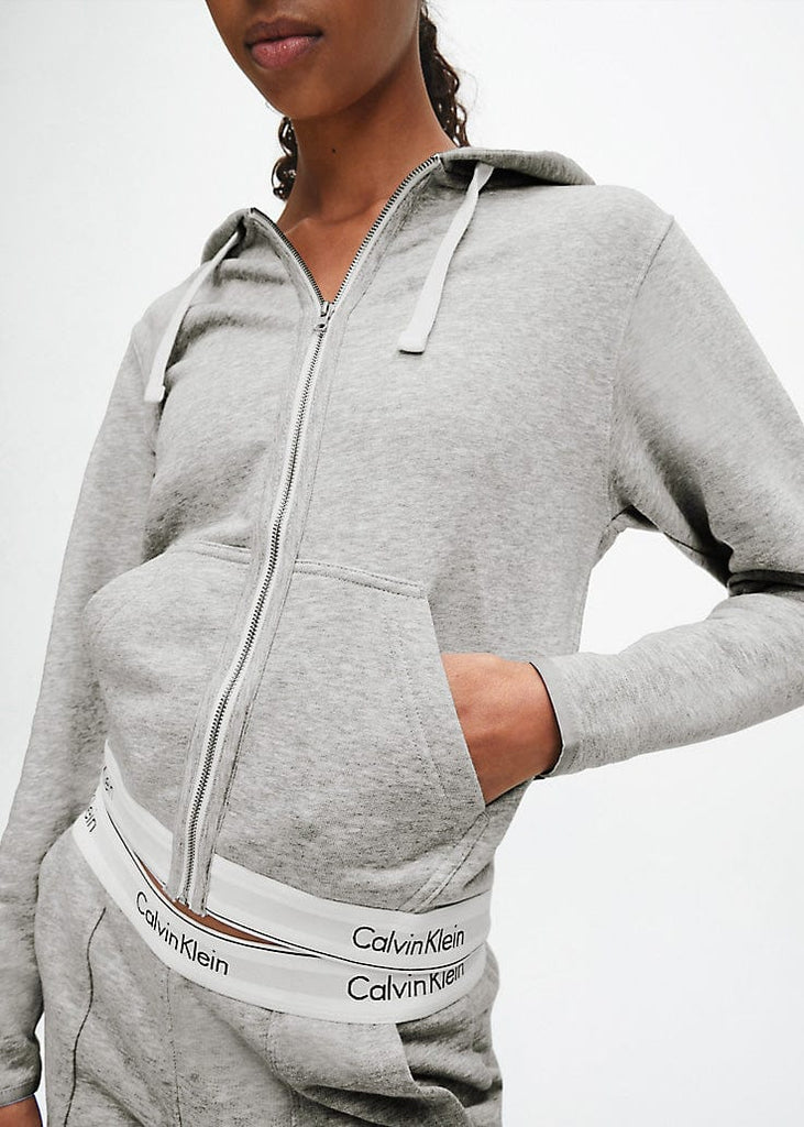 Calvin Klein Modern Cotton Lounge Zip Up Hoodie - Grey Heather