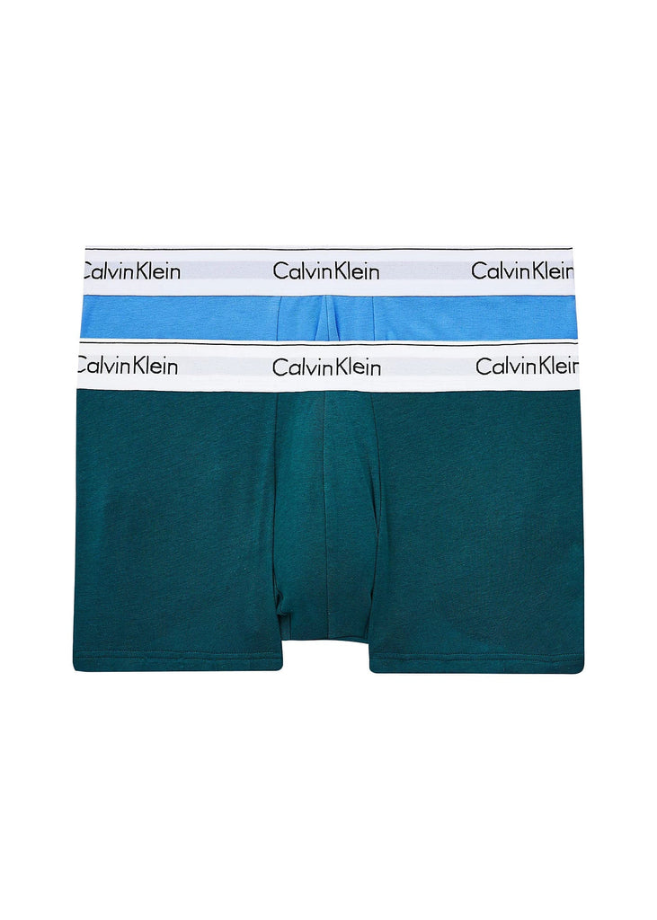 Calvin Klein Modern Cotton Low Rise Trunks 2 Pack - Blue Burst/Maya Blue