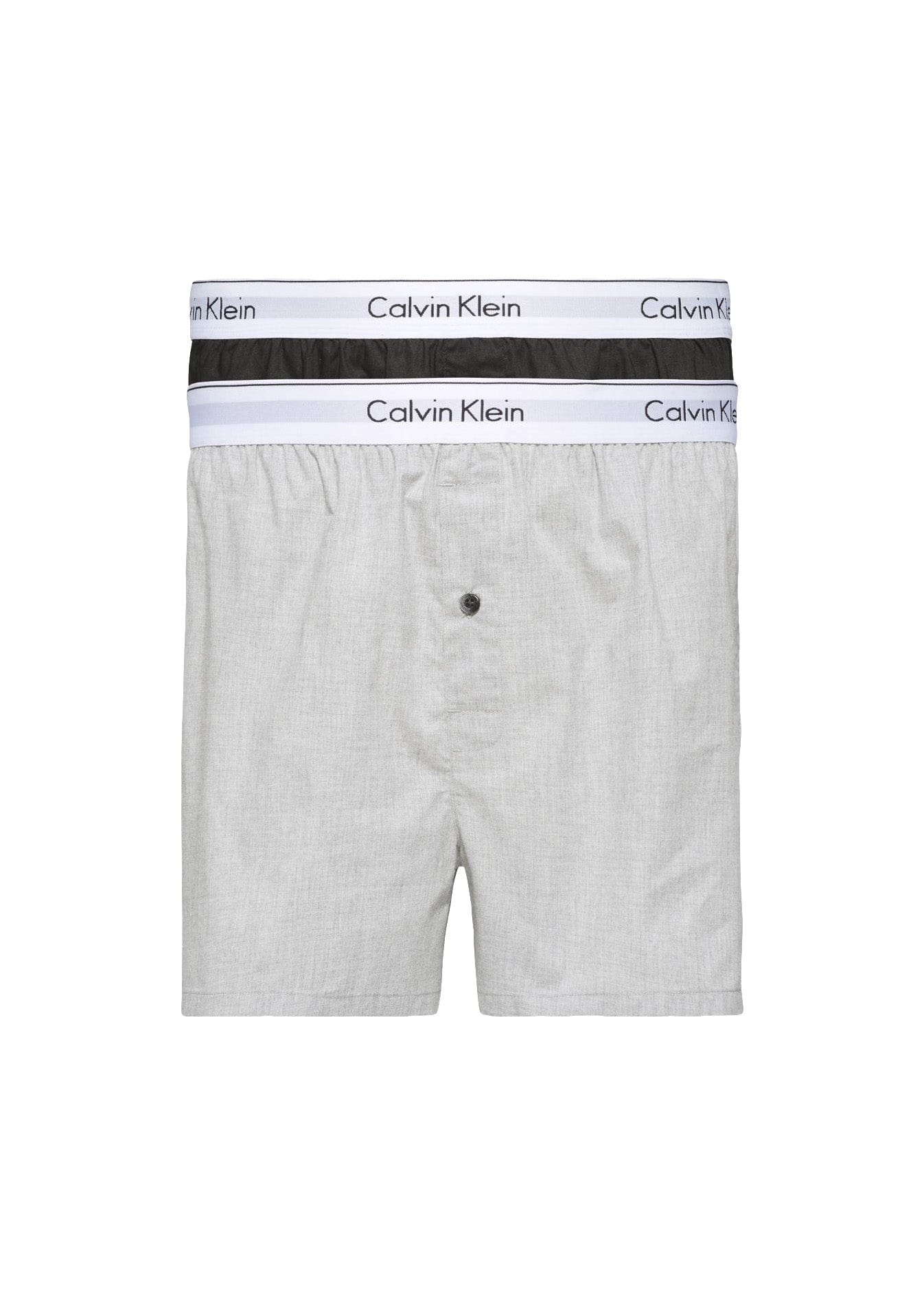 Calvin Klein Modern Cotton Stretch 2 Pack Slim Fit Boxers - Black/Grey  Heather – Potters of Buxton