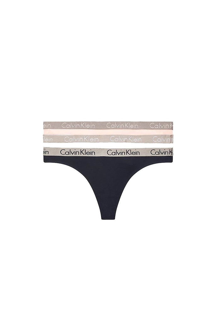 Calvin Klein Radiant Cotton 3 Pack Thongs - Nymphs Thigh/White/Shoreline