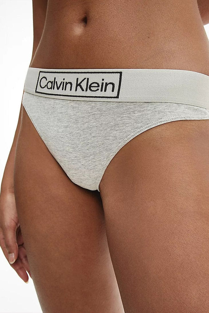 Calvin Klein Reimagine Heritage Thong - Grey Heather