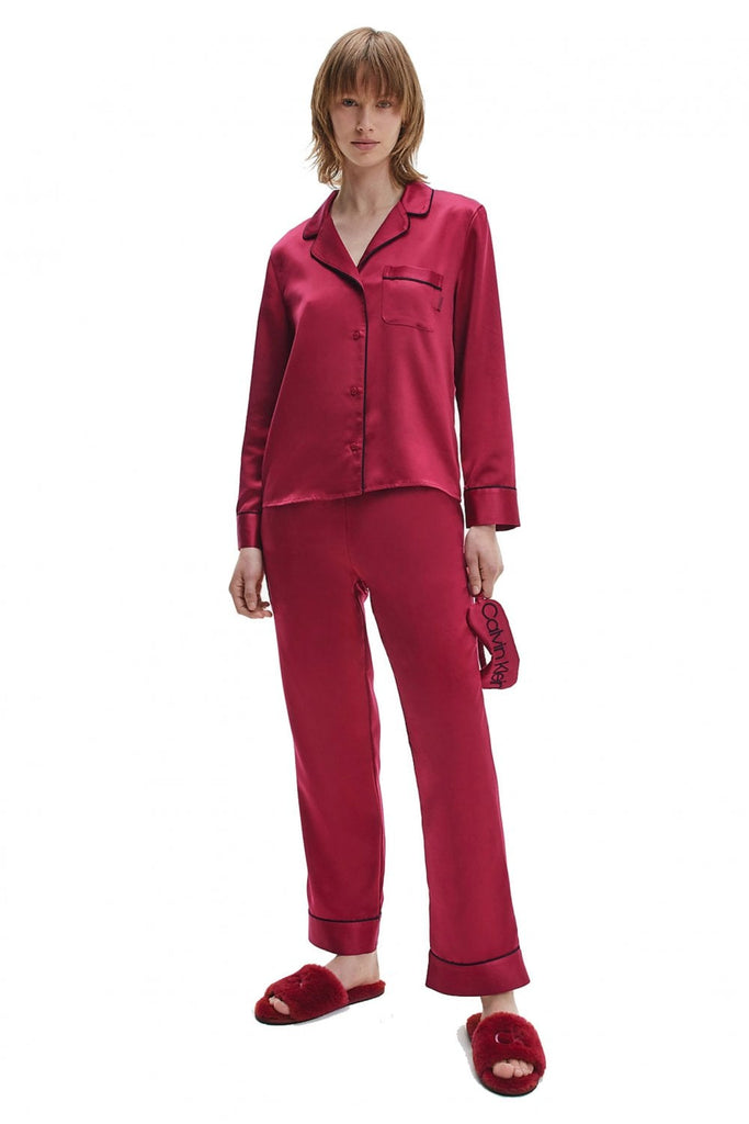 Calvin Klein Satin Pyjama Gift Set with Sleep Mask - Rebellious