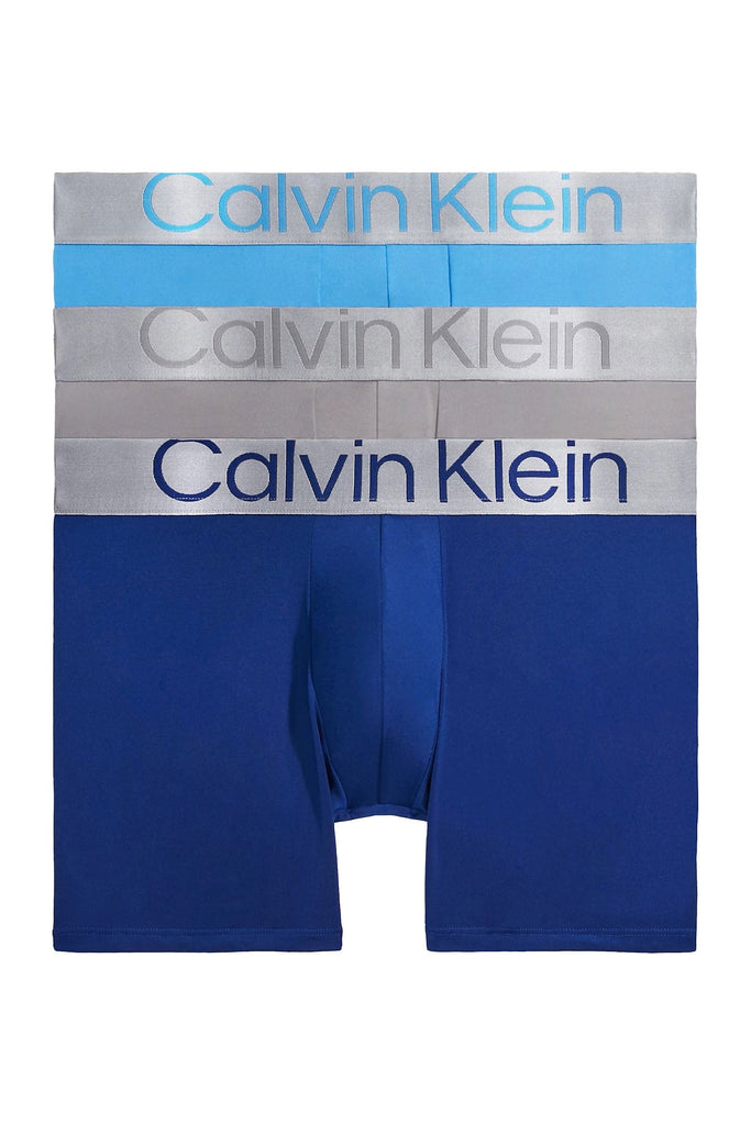 Calvin Klein Steel Micro Boxer Brief - 3 Pack - Mid Blue/Signature Blue/Clay Grey
