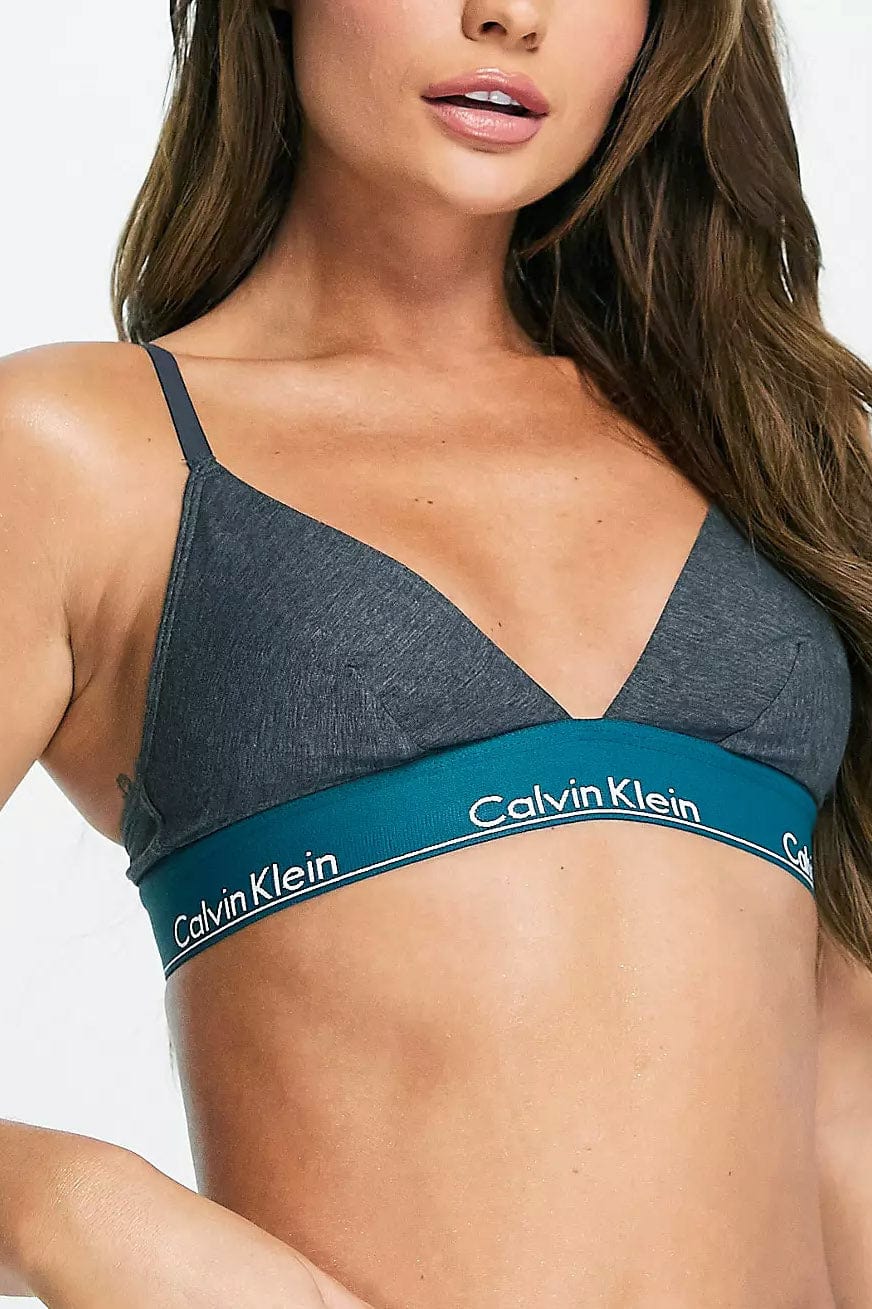 Calvin Klein Unlined Triangle Bra - Charcoal Heather/Topaz Gemstone –  Potters of Buxton