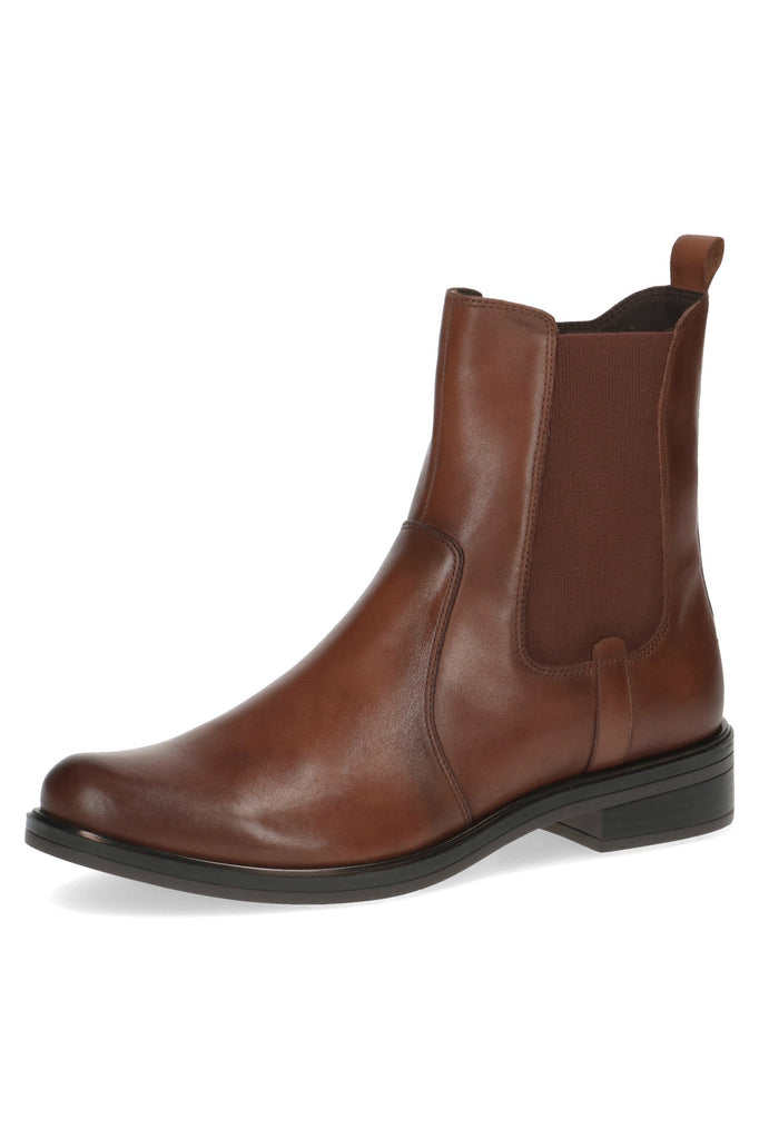 Caprice Chelsea Leather Ankle Boots - Cognac Nappa