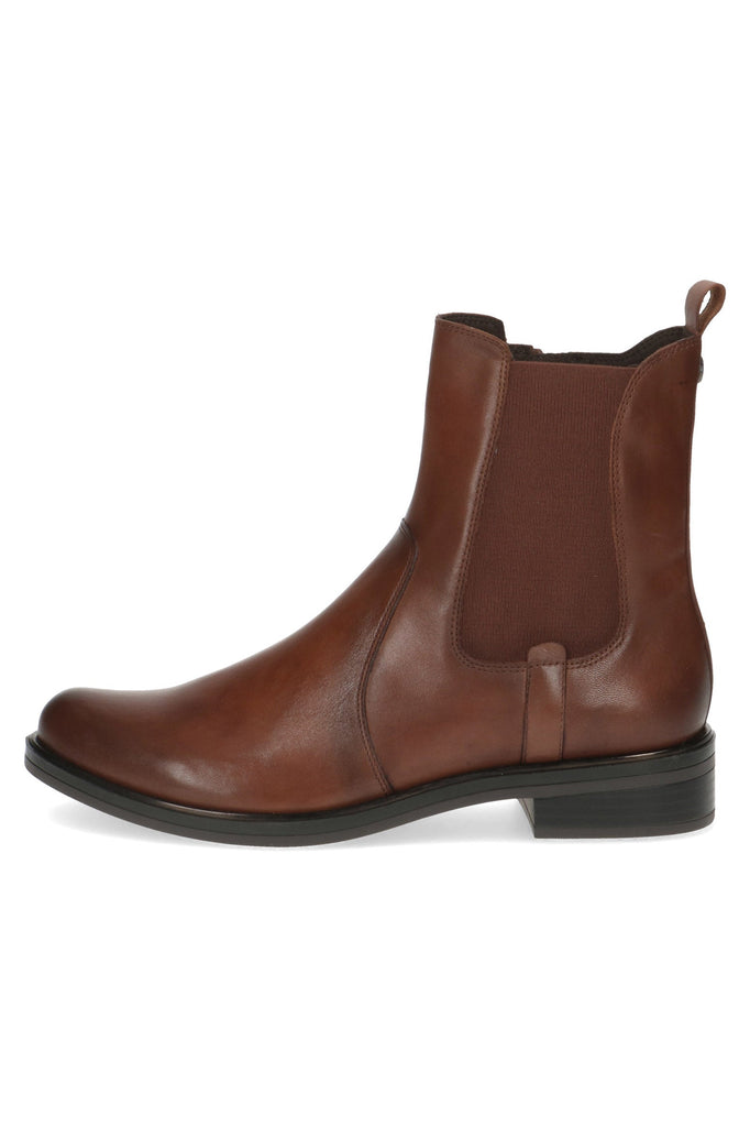 Caprice Chelsea Leather Ankle Boots - Cognac Nappa