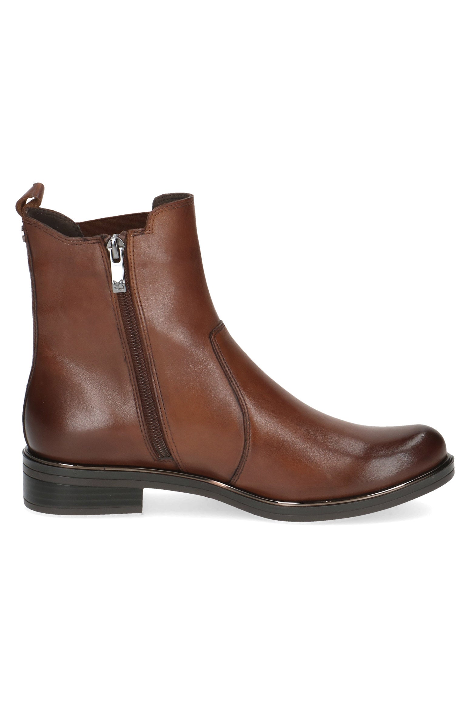 Caprice Chelsea Leather Ankle Boots - Cognac Nappa