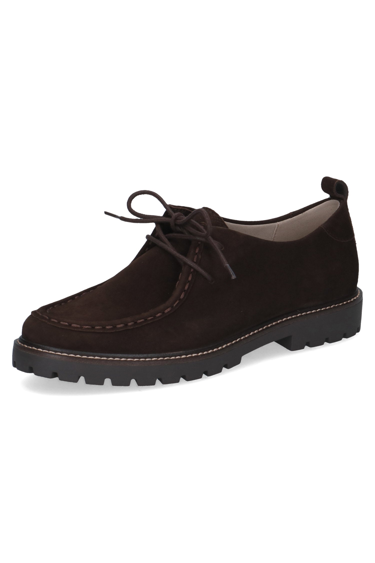 Caprice Chunky Suede Loafers - Dark Brown