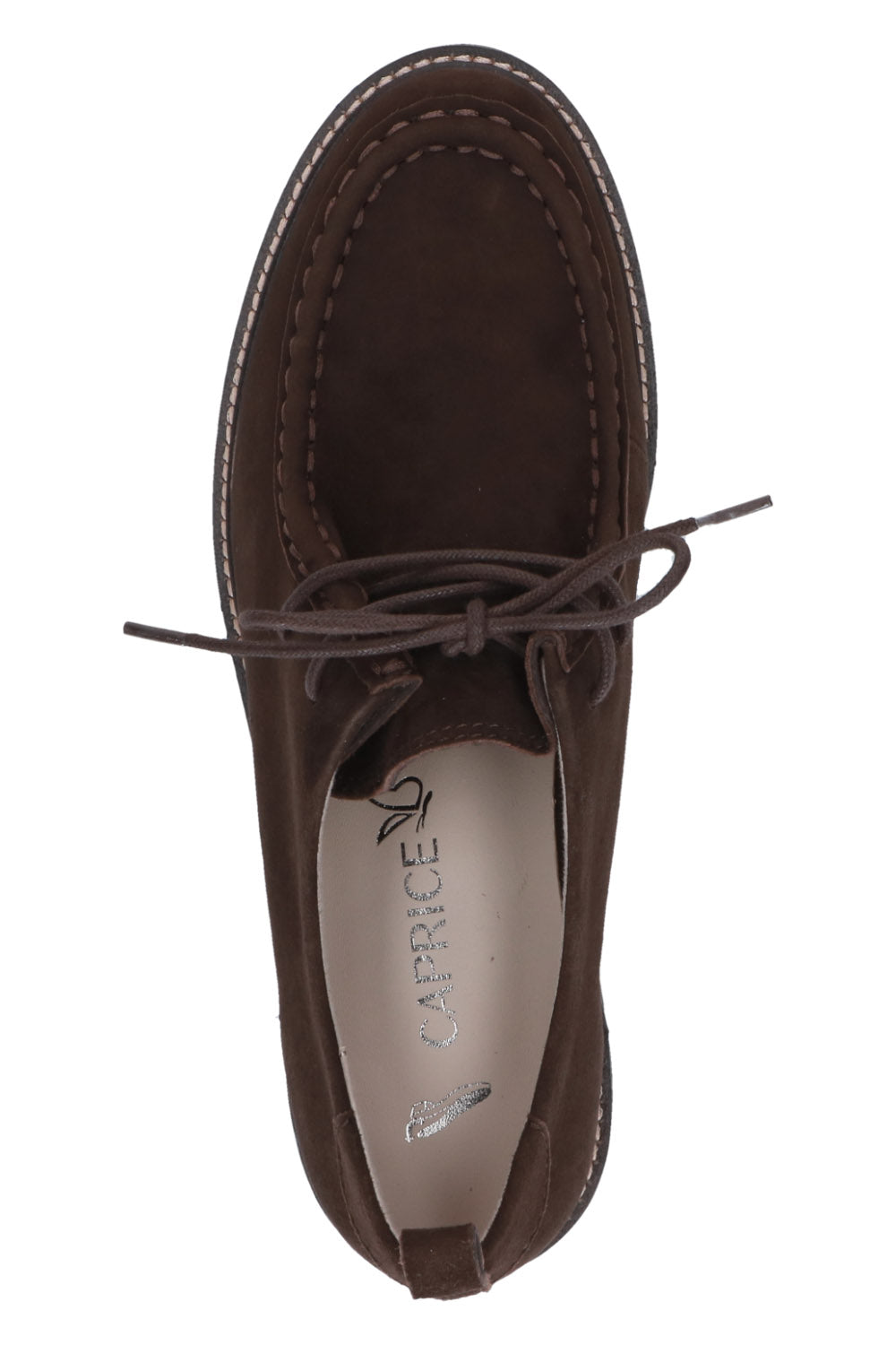 Caprice Chunky Suede Loafers - Dark Brown