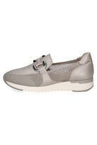 Caprice Flatform Buckle Detail Woven Loafers - Grey Comb