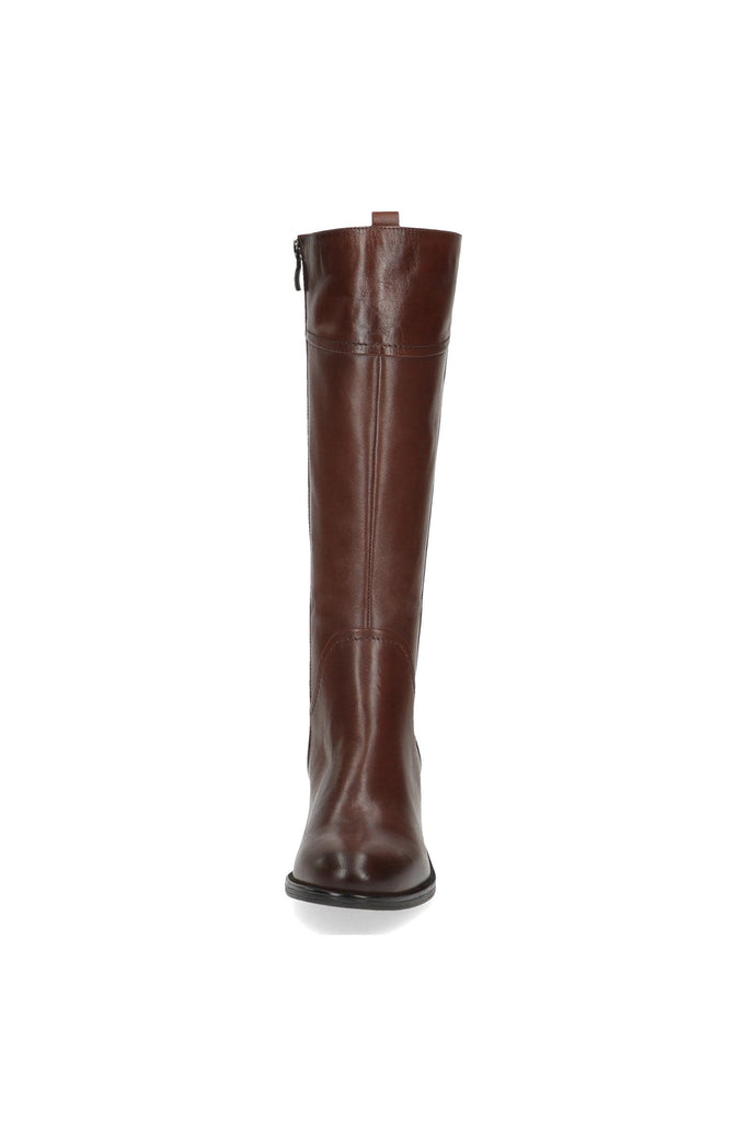 Caprice Knee High Leather Boots - Cognac Nappa