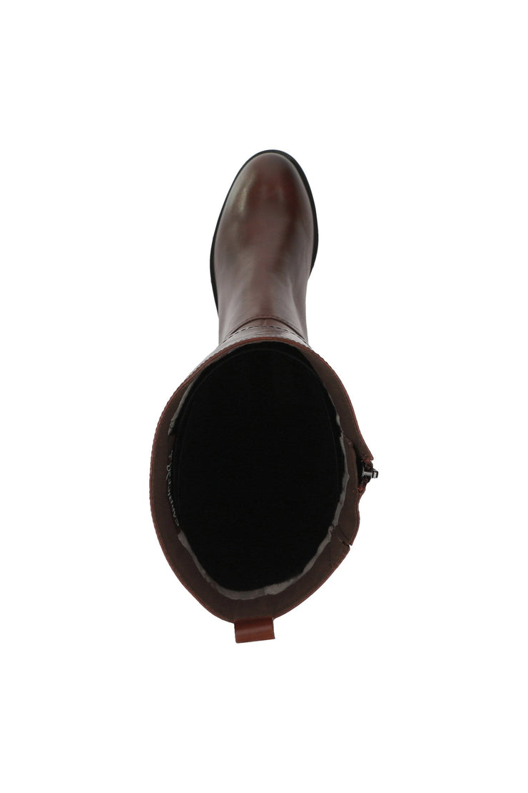 Caprice Knee High Leather Boots - Cognac Nappa â Potters of Buxton