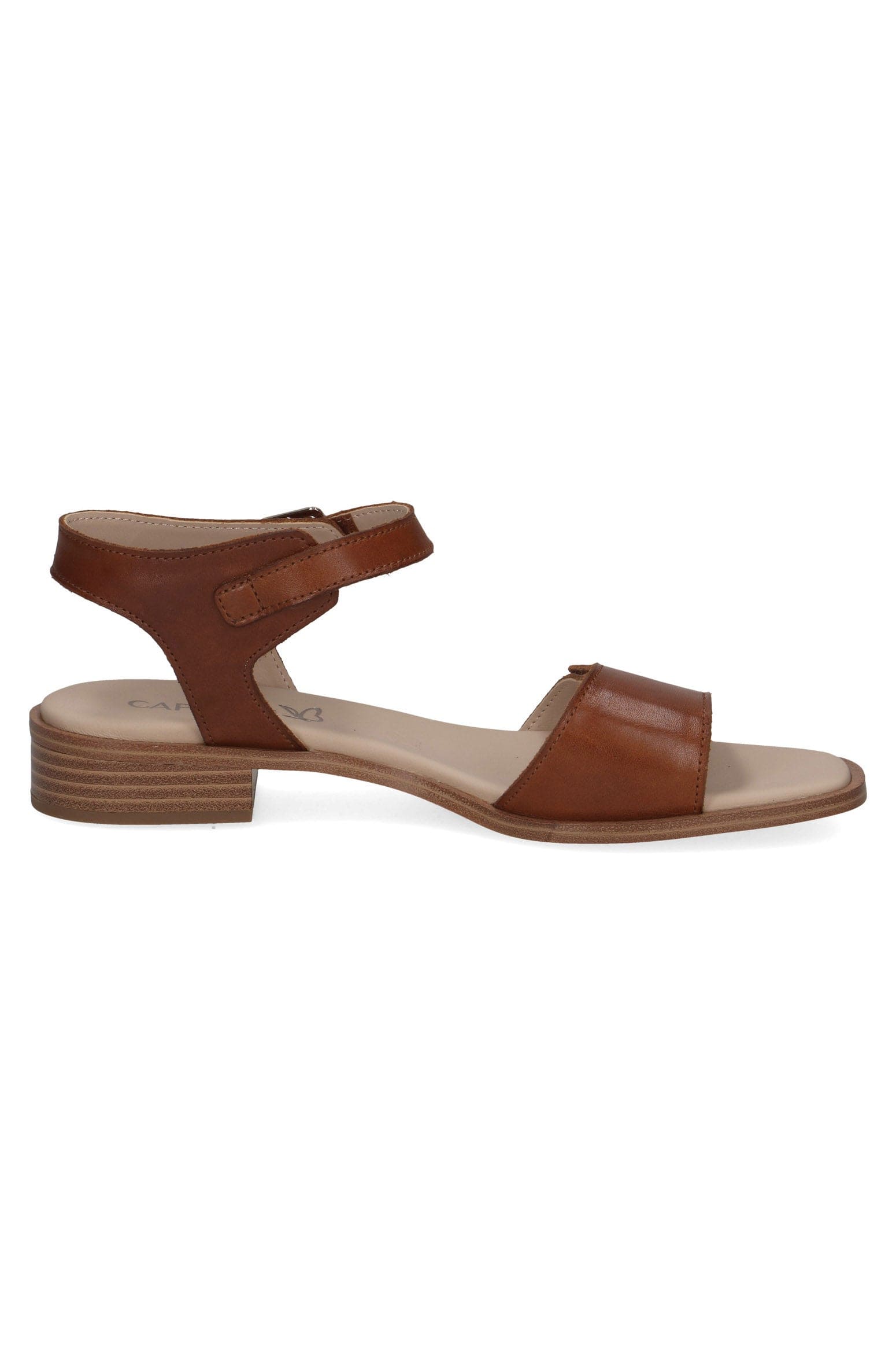 Caprice Leather Adjustable Sandals - Cognac Nappa