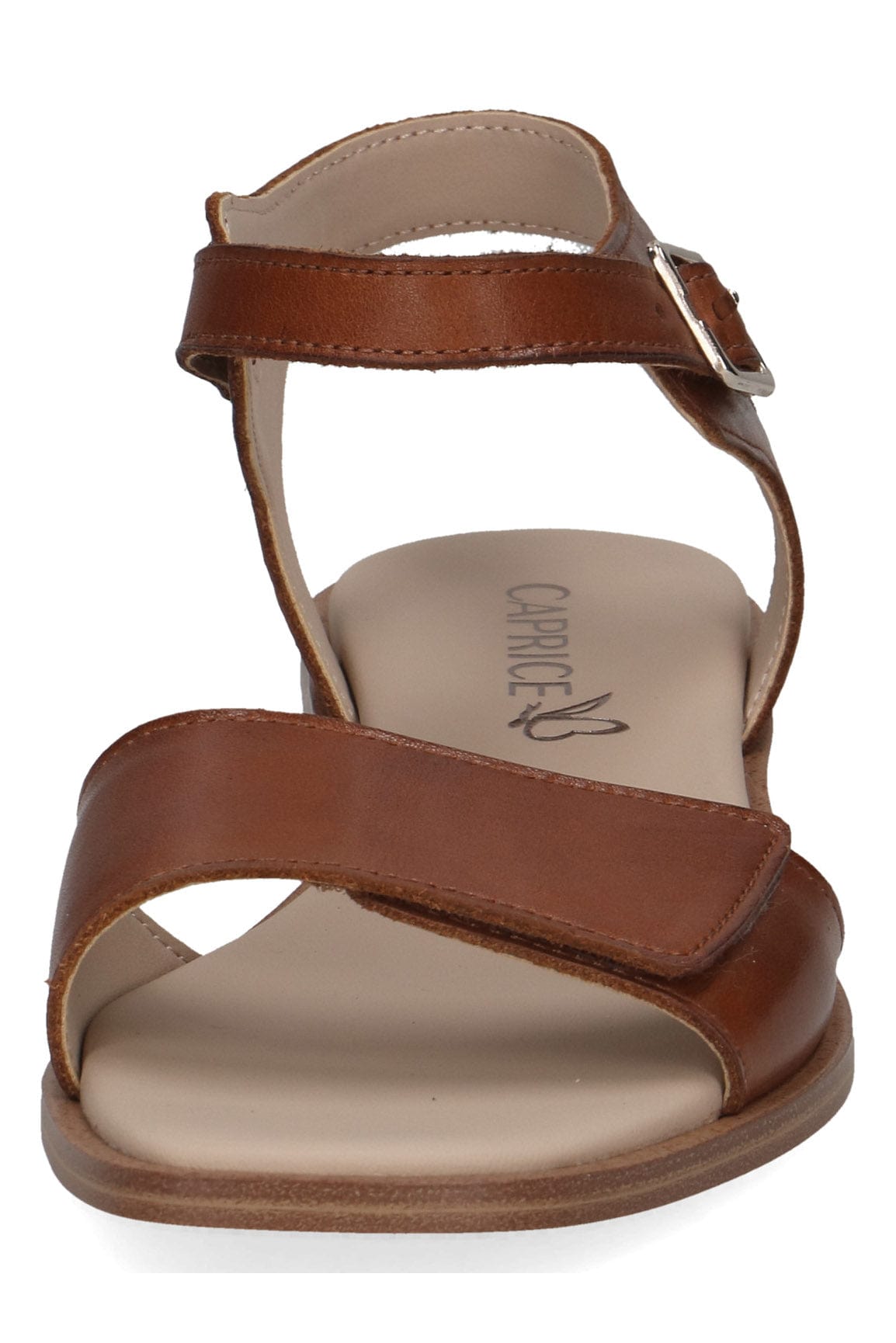 Caprice Leather Adjustable Sandals - Cognac Nappa