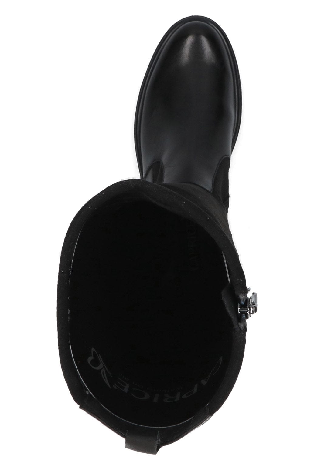 Caprice Leather and Stretch Suede Knee High Boots - Black