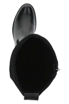 Caprice Leather and Stretch Suede Knee High Boots - Black Comb