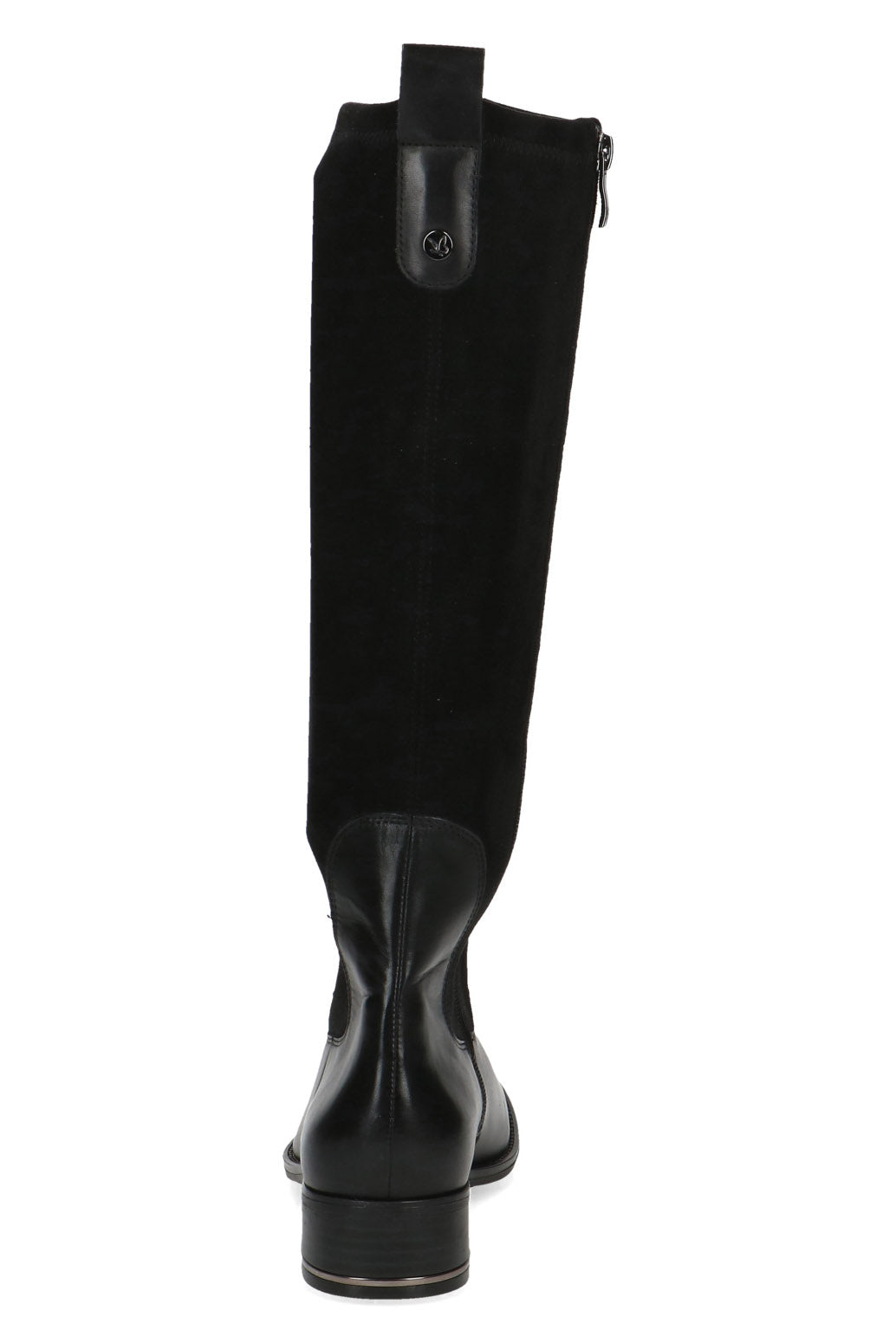 Caprice Leather and Stretch Suede Knee High Boots - Black Comb