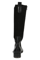 Caprice Leather and Stretch Suede Knee High Boots - Black Comb