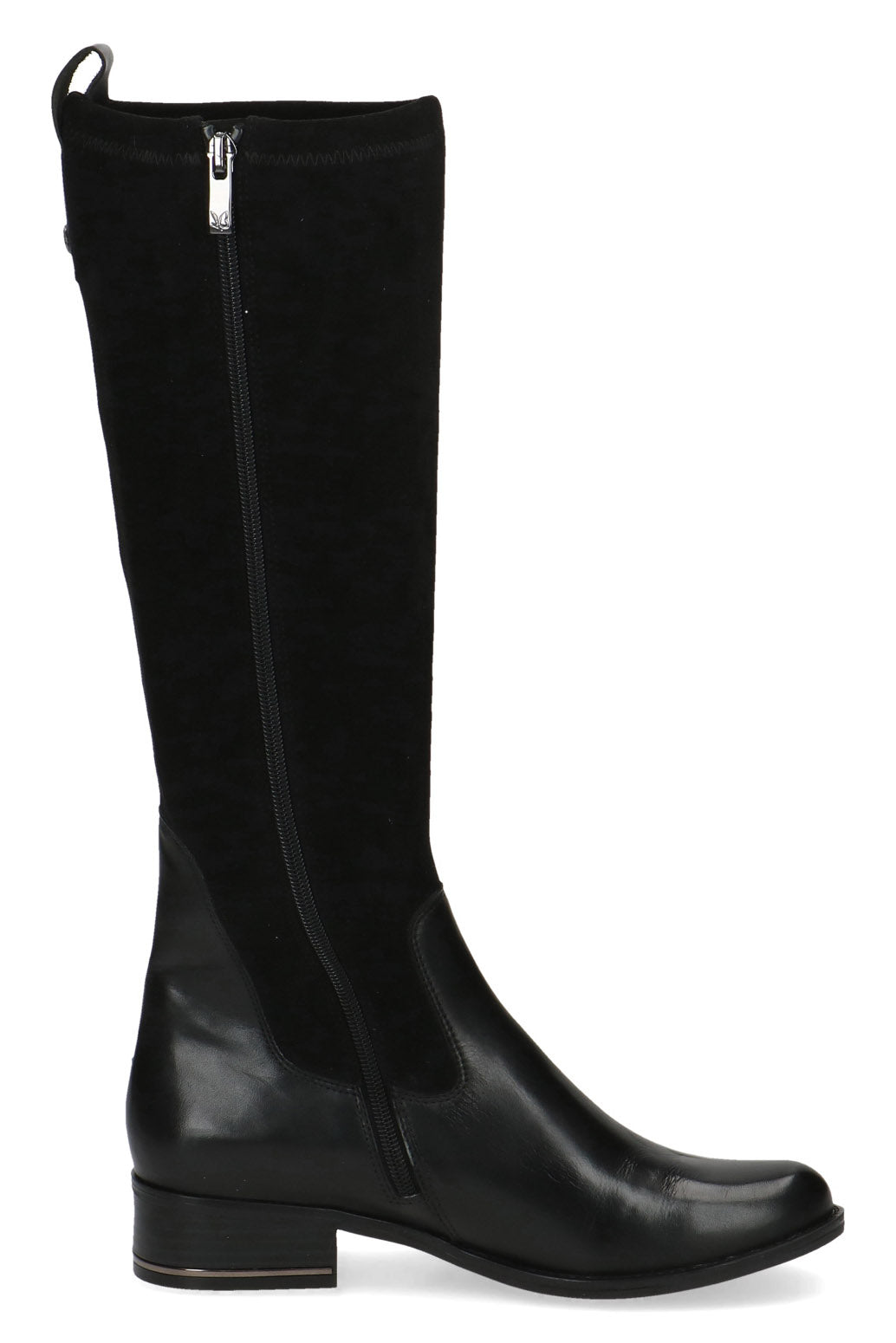 Caprice Leather and Stretch Suede Knee High Boots - Black Comb