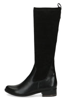 Caprice Leather and Stretch Suede Knee High Boots - Black Comb