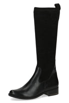 Caprice Leather and Stretch Suede Knee High Boots - Black Comb