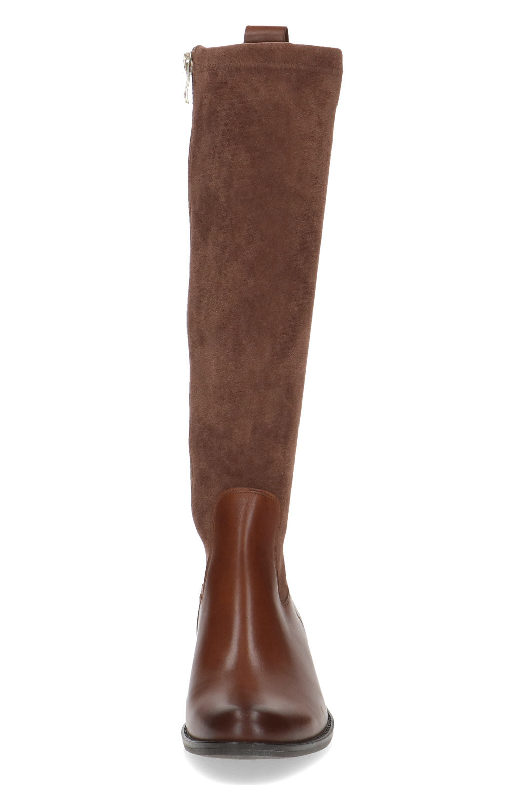 Caprice Leather and Stretch Suede Knee High Boots - Cognac Comb