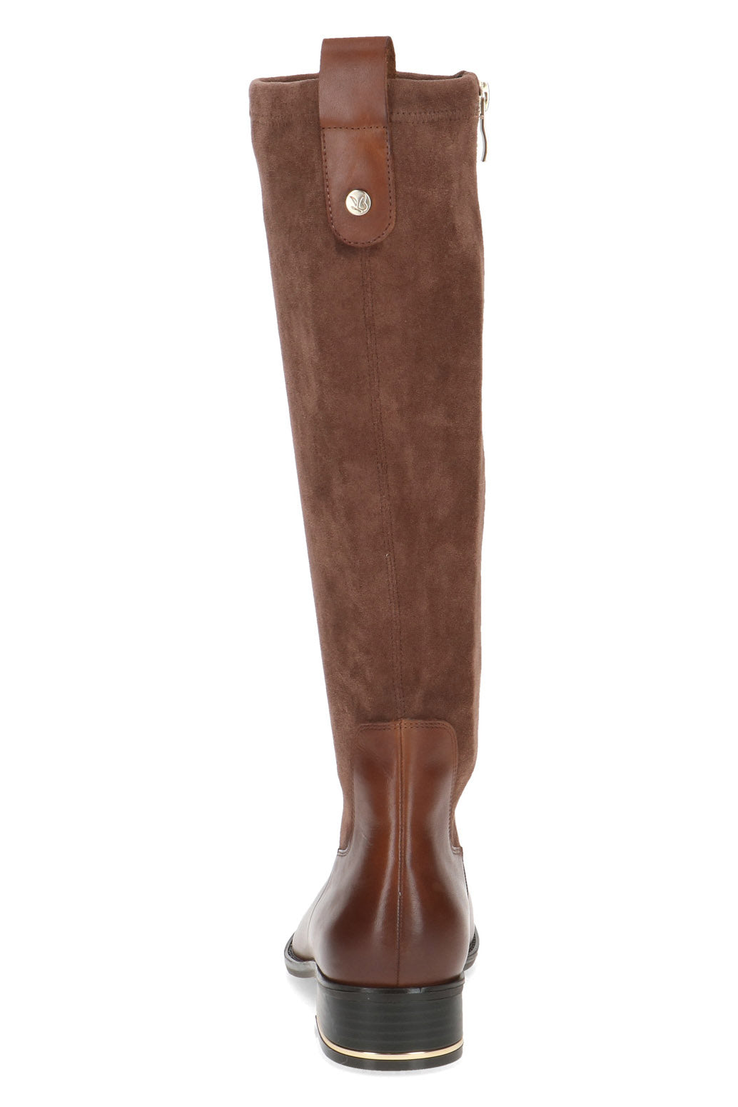 Caprice Leather and Stretch Suede Knee High Boots - Cognac Comb