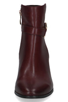 Caprice Leather Antishock Block Heel Boots - Bordeaux Comb