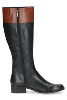 Caprice Leather Colour Block Knee High Boots - Black Comb