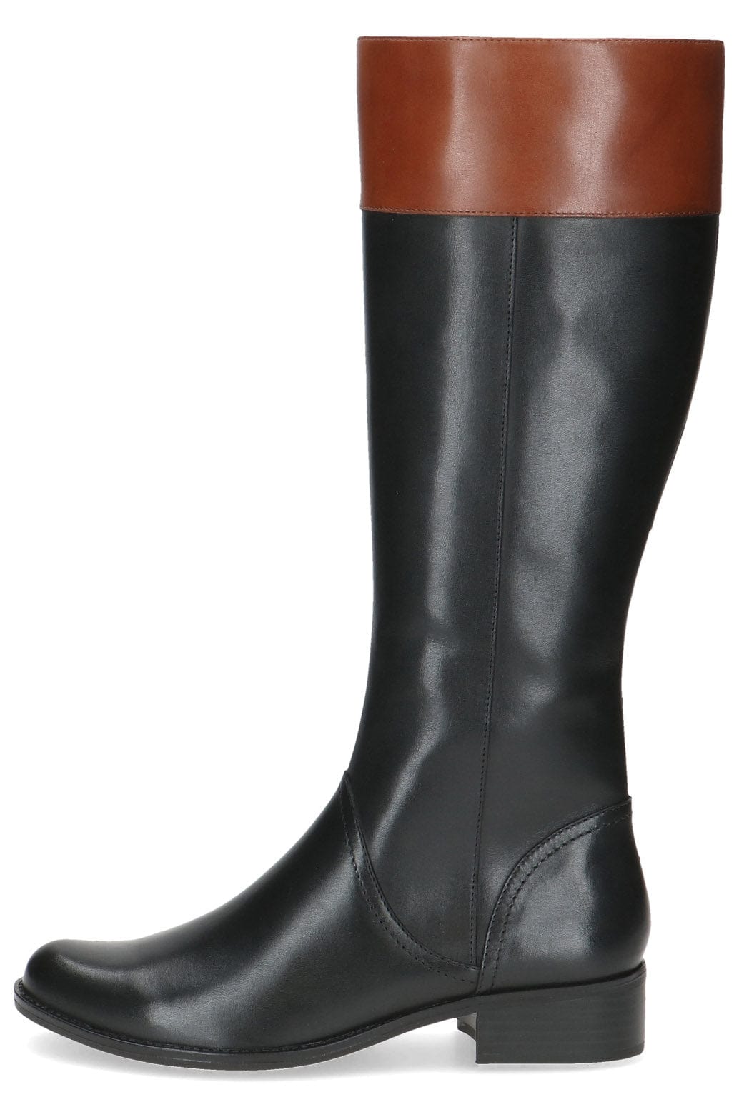 Caprice Leather Colour Block Knee High Boots - Black Comb