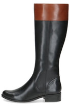 Caprice Leather Colour Block Knee High Boots - Black Comb