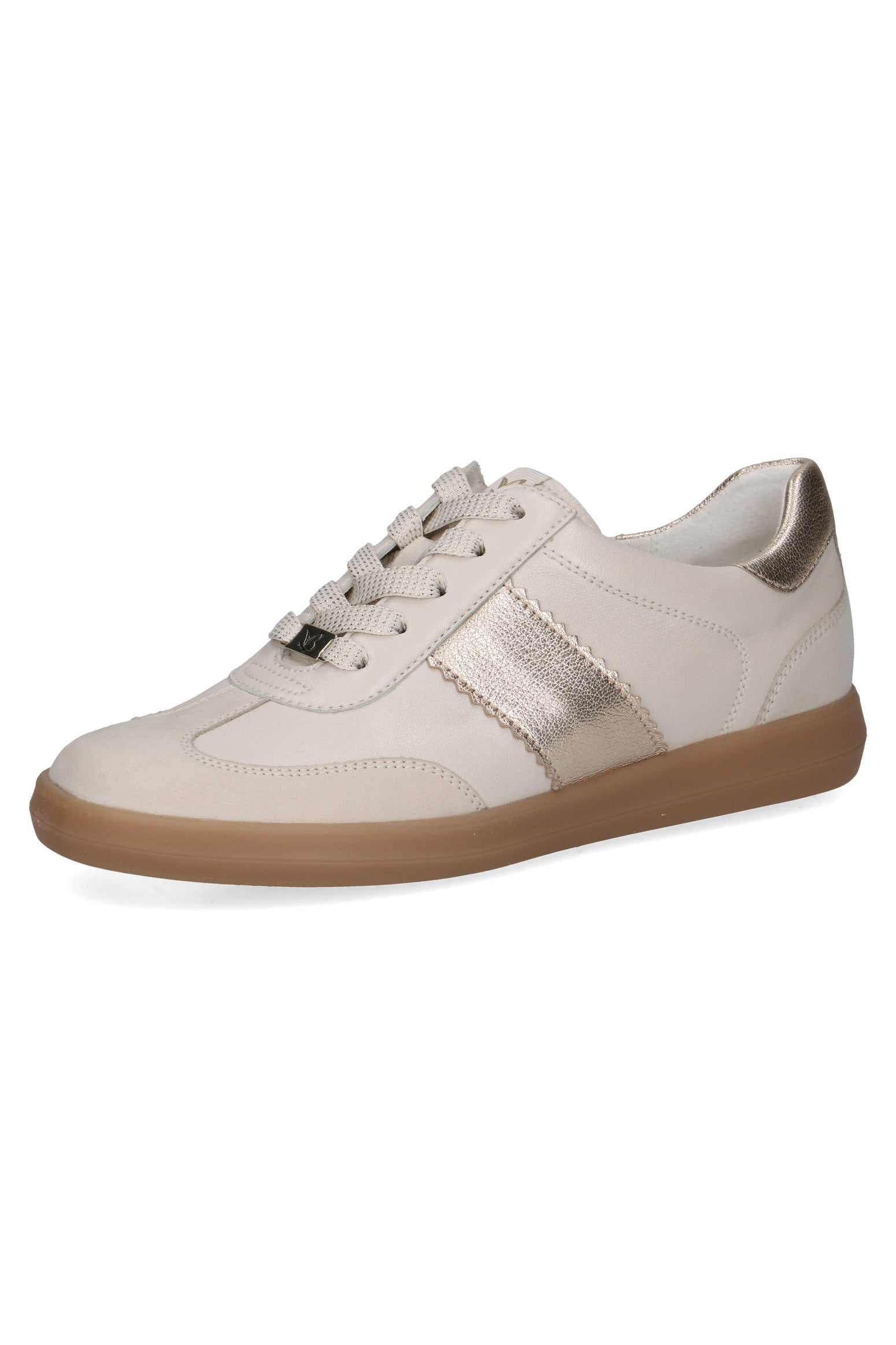 Caprice Leather Contrast Trainers - Snow Comb