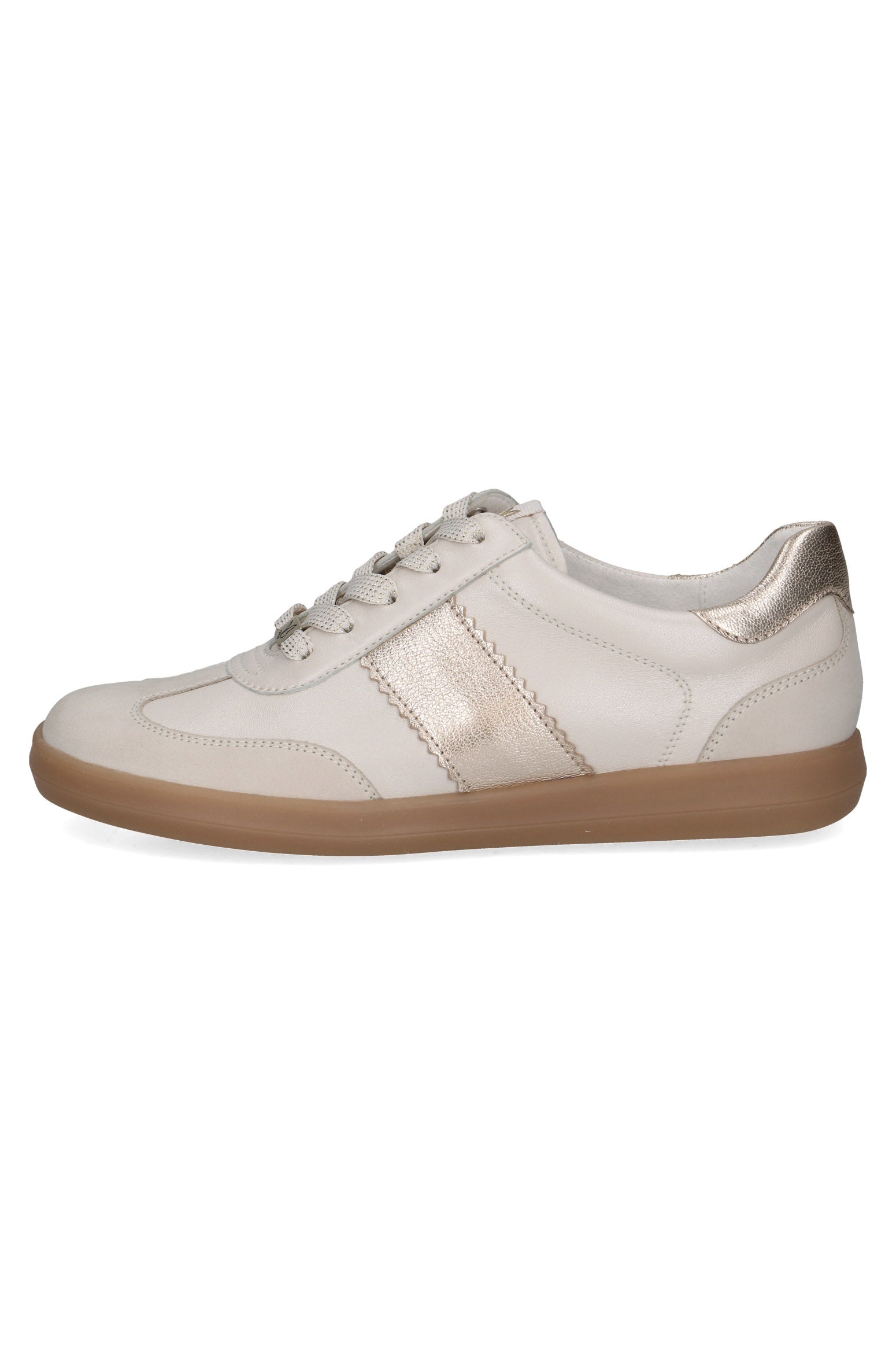 Caprice Leather Contrast Trainers - Snow Comb