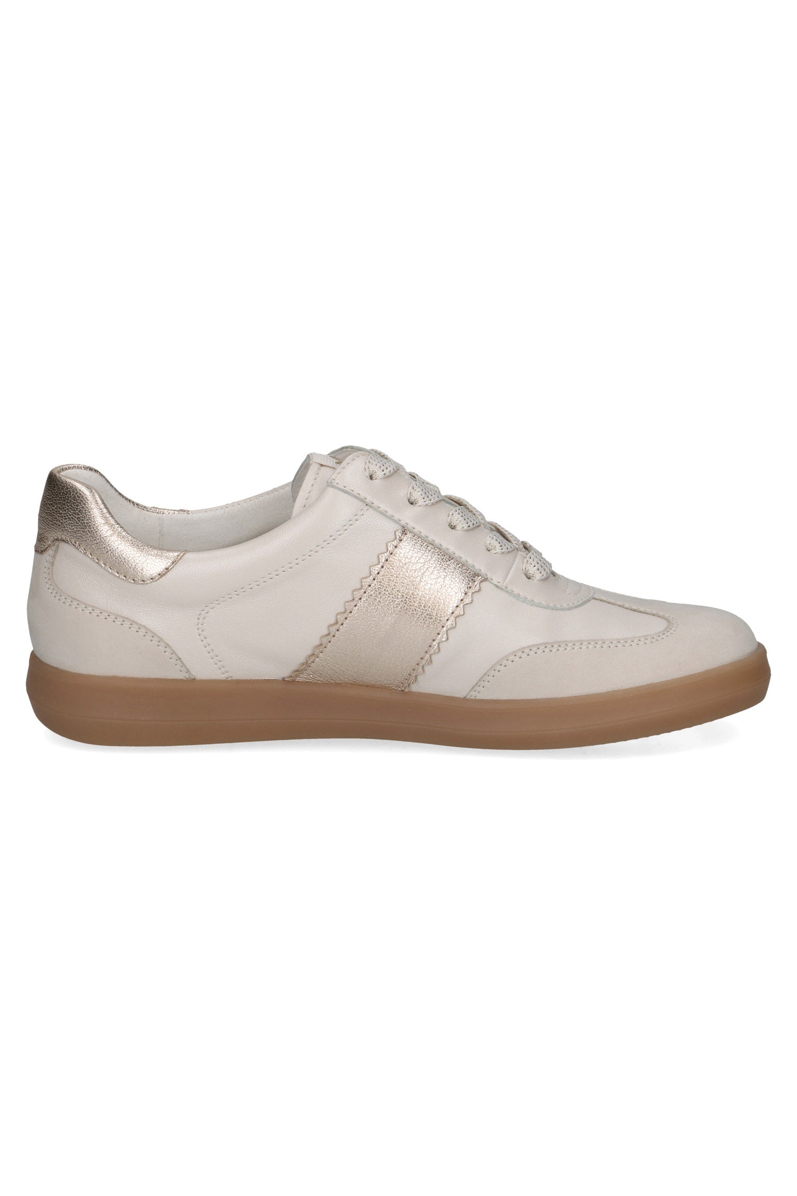 Caprice Leather Contrast Trainers - Snow Comb