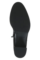 Caprice Leather Knee High Block Heel Boots - Black Nappa