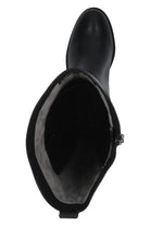 Caprice Leather Knee High Boots - Black Nappa