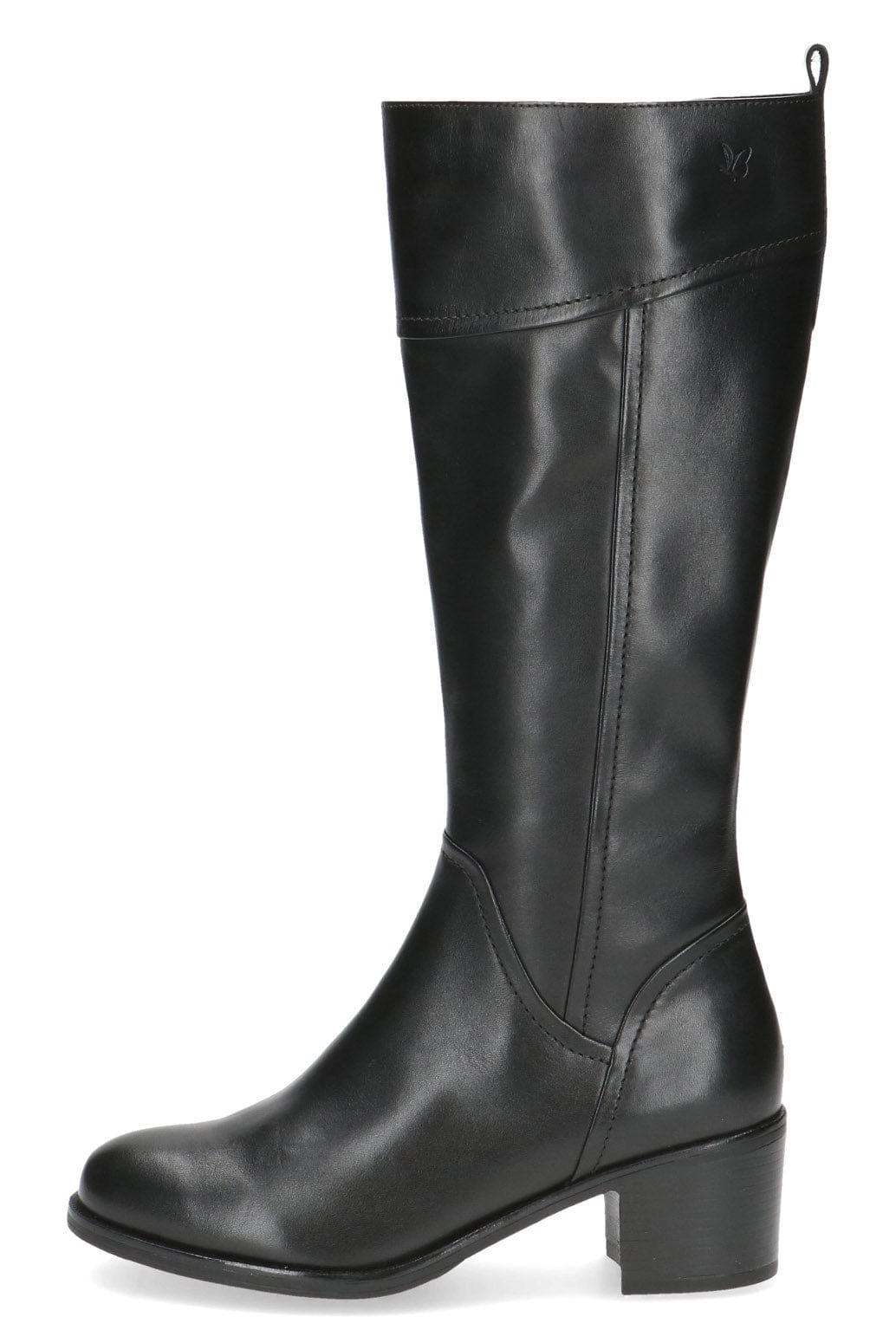 Caprice Leather Knee High Boots - Black Nappa