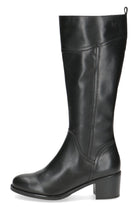 Caprice Leather Knee High Boots - Black Nappa