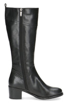 Caprice Leather Knee High Boots - Black Nappa