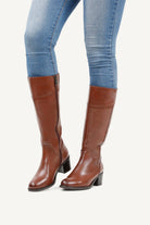 Caprice Leather Knee High Boots - Cognac Nappa