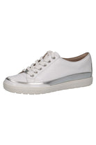 Caprice Leather Metallic Contrast Trainers - White Comb
