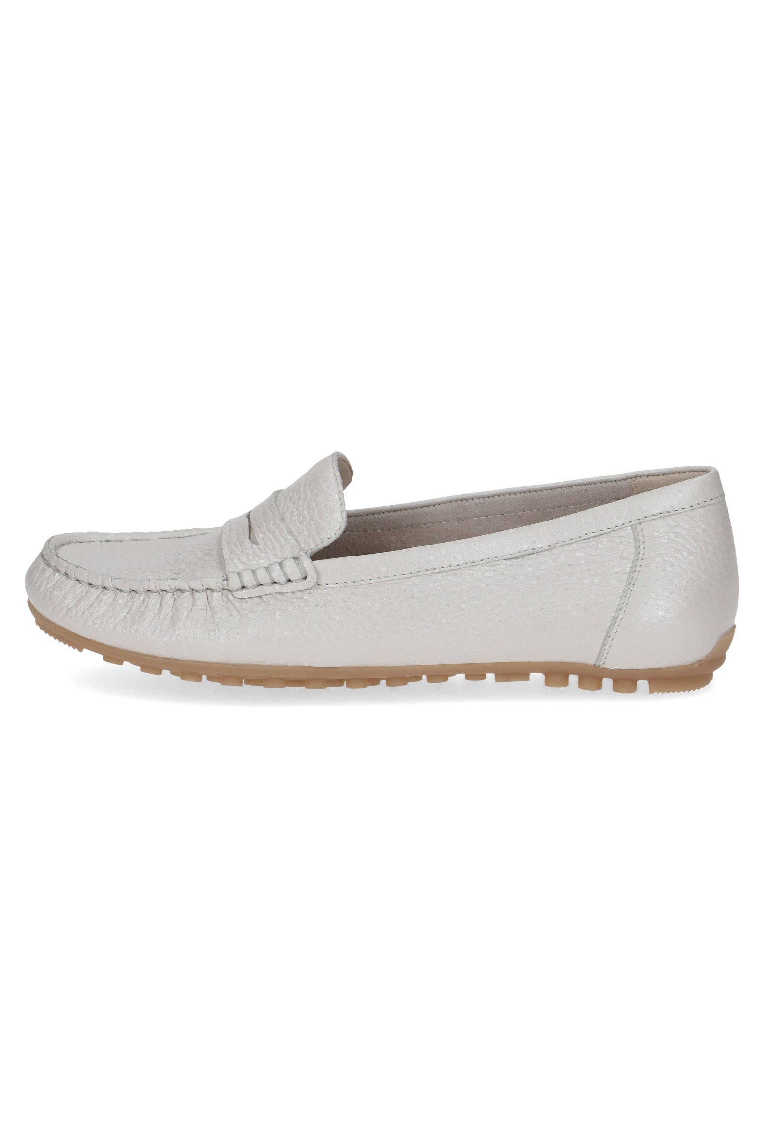 Caprice Leather Moccasin Shoes - Pearl