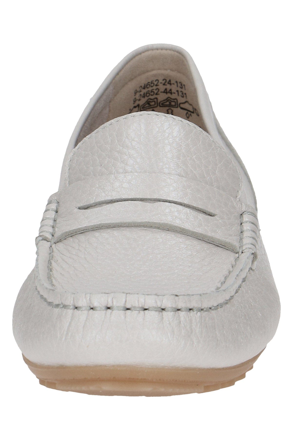 Caprice Leather Moccasin Shoes - Pearl