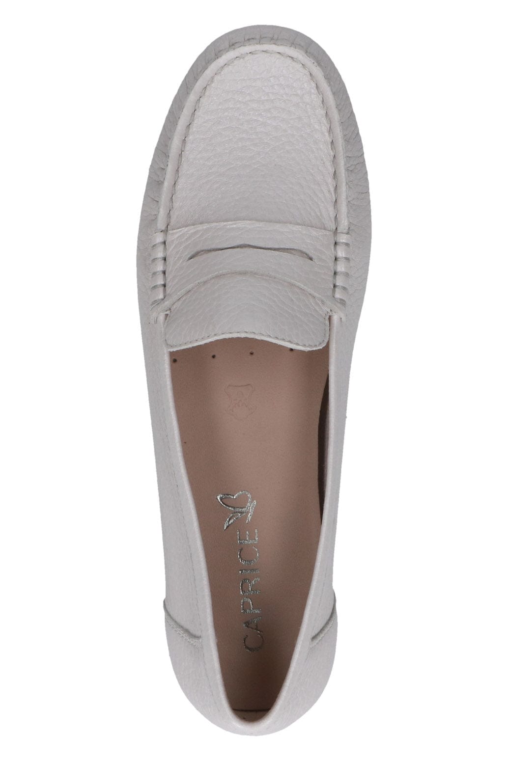Caprice Leather Moccasin Shoes - Pearl