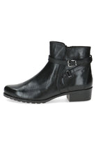 Caprice Leather Strap Detail Ankle Boots - Black Nappa 