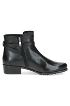 Caprice Leather Strap Detail Ankle Boots - Black Nappa 