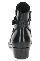 Caprice Leather Strap Detail Ankle Boots - Black Nappa 